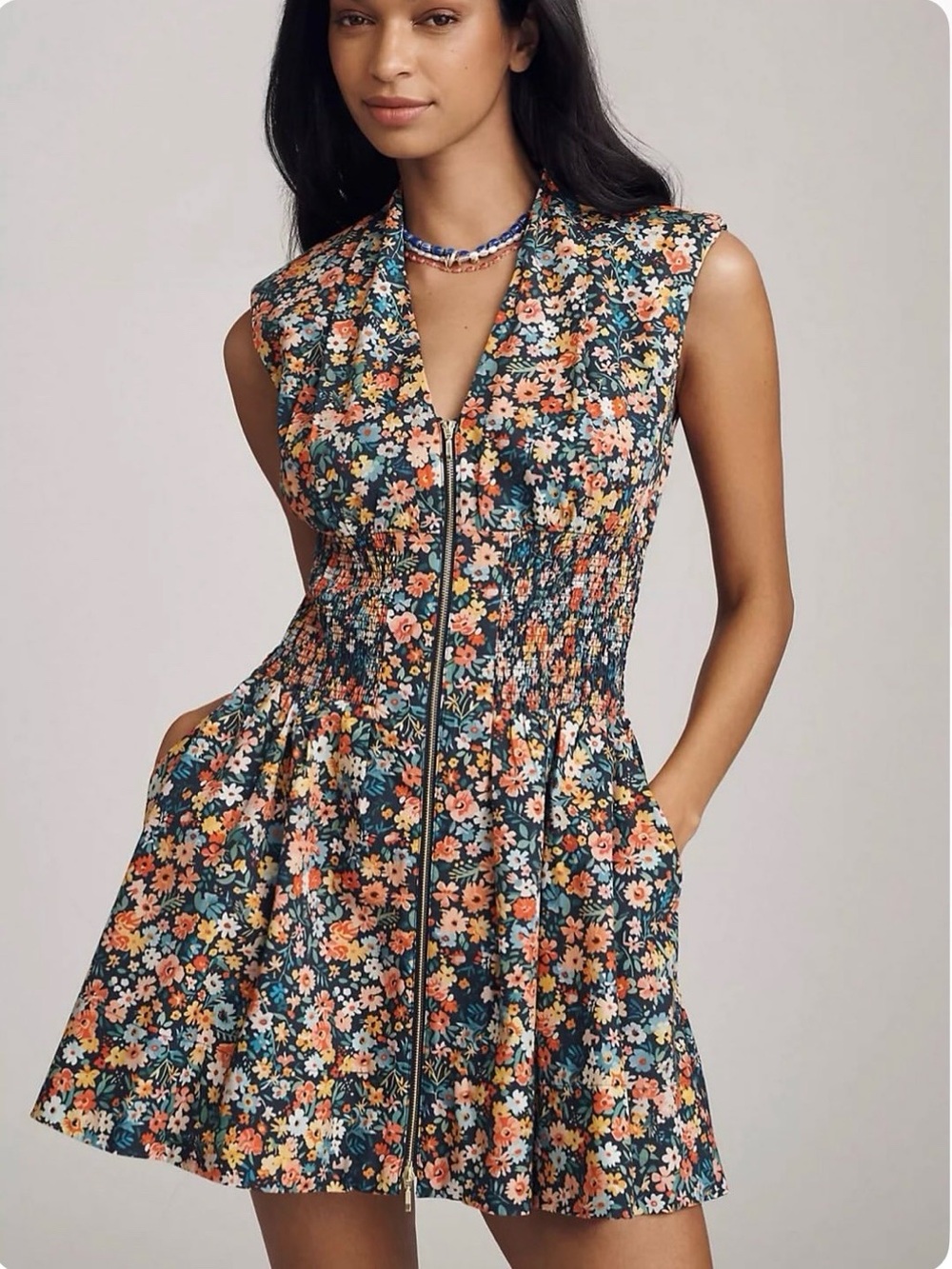 Anthropologie Navy Floral Print Blouse - Picture 5 of 5
